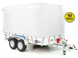Anhänger mit Plane 150x300cm 2600kg | Typ 7.26 | Hochplane 180cm – Weiß-Neu