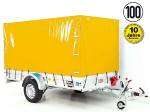 Anhänger mit Plane 150x300cm 1300kg | Typ 7.13 | Hochplane 160cm – Gelb-Neu