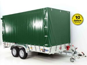Anhänger mit Plane 185x400cm 2600kg | Typ 10.26 | Hochplane 200cm Grün-Neu