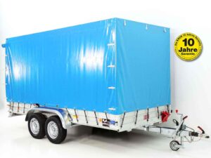 Anhänger mit Plane 185x400cm 2600kg | Typ 10.26 | Hochplane 200cm – Hellblau-Neu