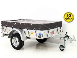 Anhänger mit Plane 105x205cm 750kg | Typ U2 | Flachplane Profi Anthrazit-Neu