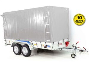 Anhänger mit Plane 150x350cm 2600kg | Typ 8.26 | Hochplane 180cm Silber-Neu