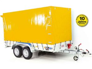 Anhänger mit Plane 150x350cm 2600kg | Typ 8.26 | Hochplane 180cm – Gelb-Neu