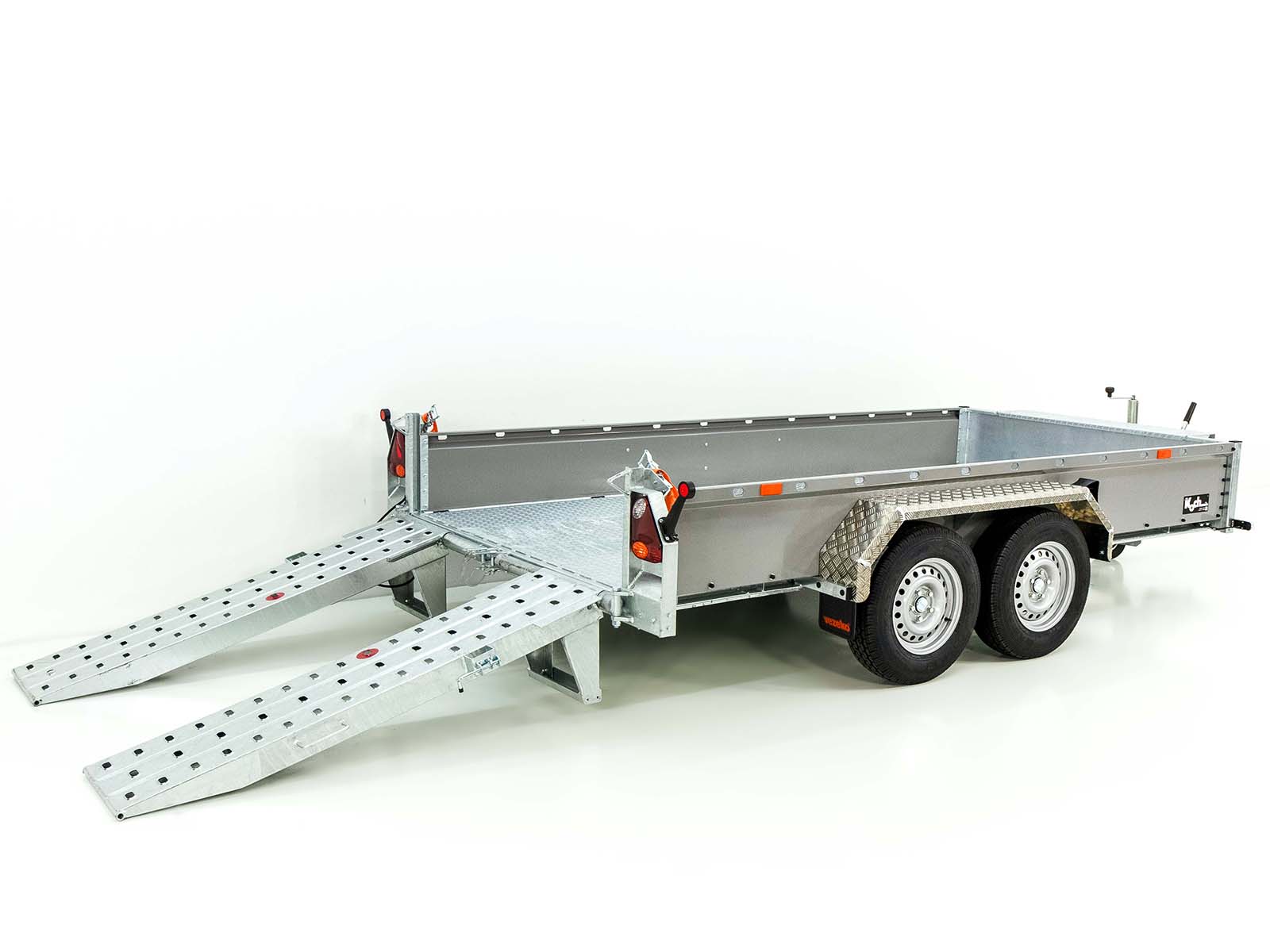 Vezeko Baumaschinenanhänger BA 175x360cm 3,5t | SB | Schwenk-Rampen | grau-Neu – Bild 5