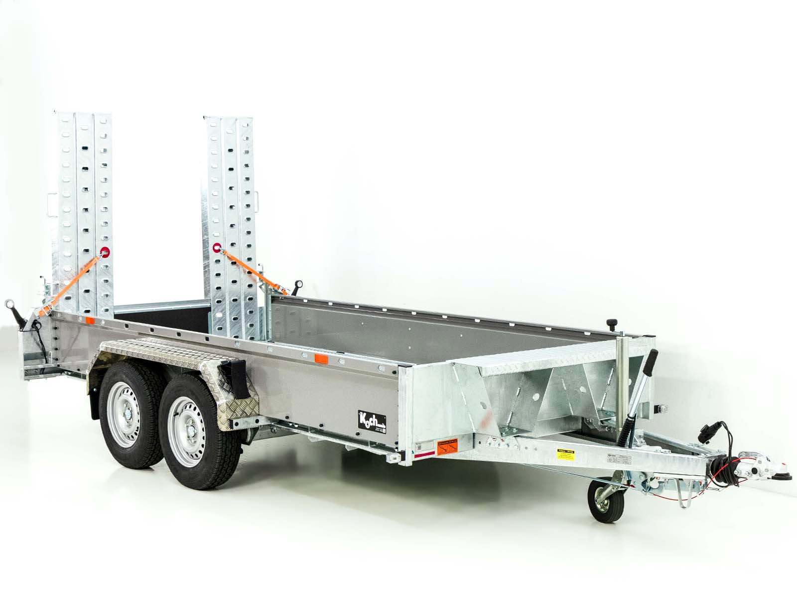 Vezeko Baumaschinenanhänger BA 175x360cm 3,5t | SB | Schwenk-Rampen | grau-Neu