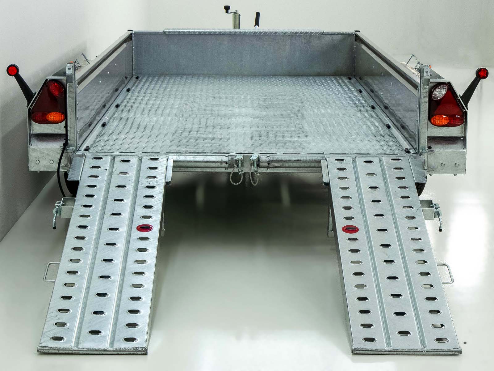 Vezeko Baumaschinenanhänger BA 175x360cm 3,5t | SB | Schwenk-Rampen | grau-Neu – Bild 6