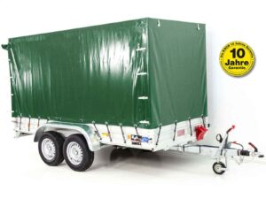 Anhänger mit Plane 150x350cm 2600kg | Typ 8.26 | Hochplane 180cm – Grün-Neu